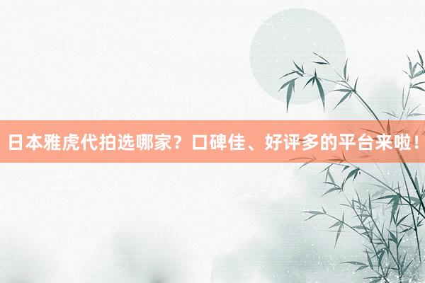 日本雅虎代拍选哪家？口碑佳、好评多的平台来啦！