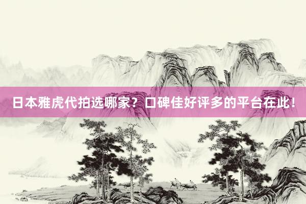日本雅虎代拍选哪家？口碑佳好评多的平台在此！